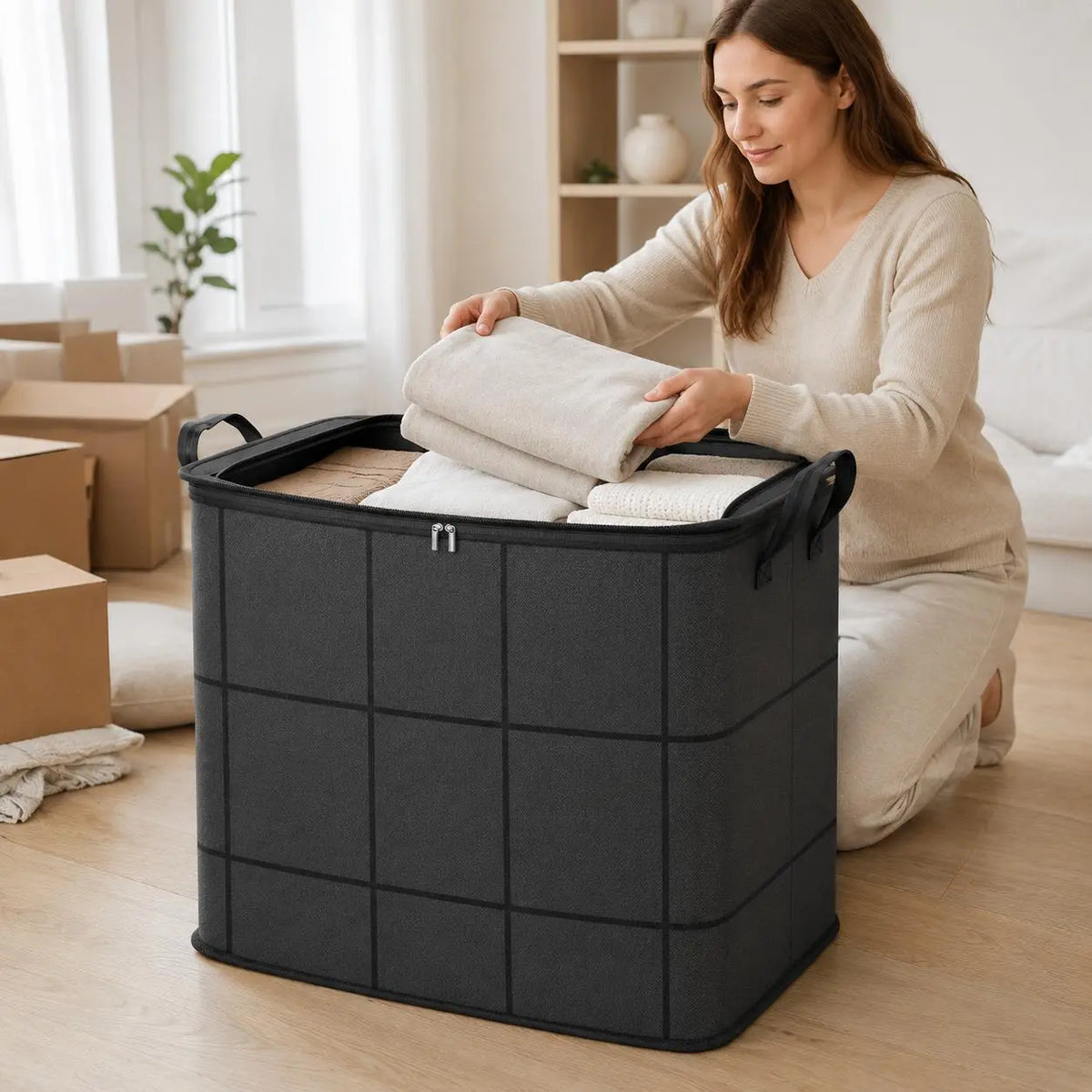 đ„Summer Limited-Time 50% OFF đ â Large Capacity Zippered Fabric Organizer for Bedding & Clothes