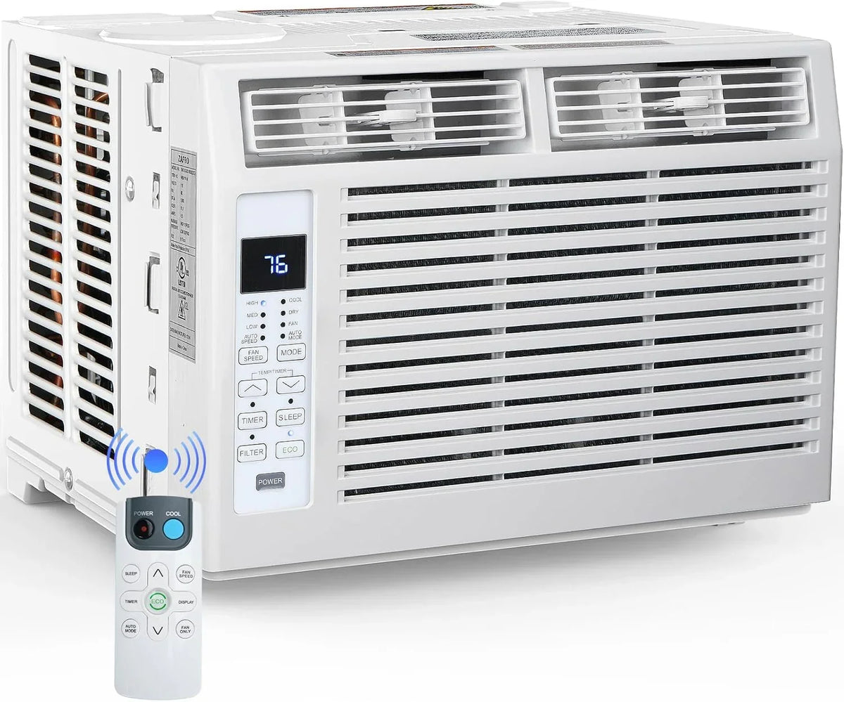 Quiet Window Air Conditioner 6000/10,000/1,2000 BTU, Window AC Unit Cooling Room 450sq.ft